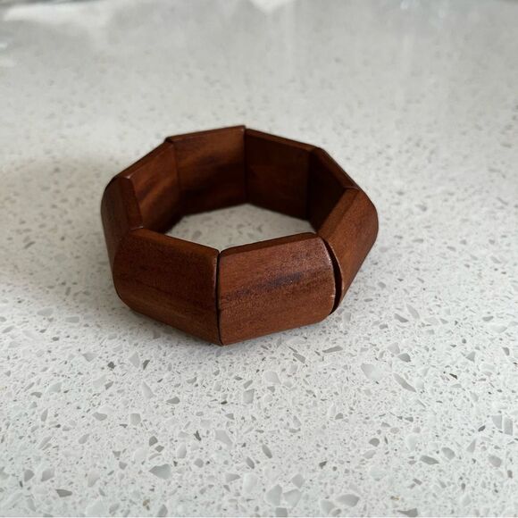 Bohemian Style Elastic Wooden Bracelet, Retro And Minimalist Design - Picture 4 of 10